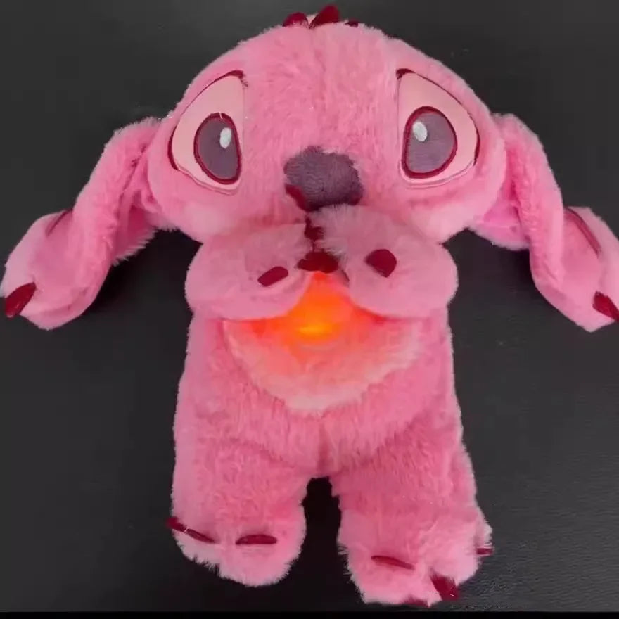 Peluche de Lilo y Stitch con luz musical, juguete de Stitch para ayudar a dormir al bebé, regalo de peluche de anime kawaii para niños