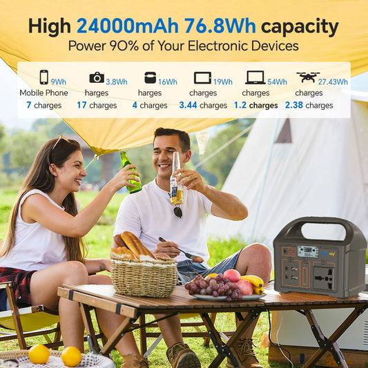 Estación de energía portátil de 100 W, 24 000 mAh 110 V, para exteriores, camping y viajes.