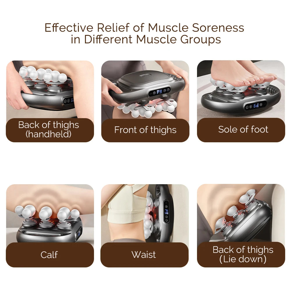 Pistola de masaje corporal con vibración de alta frecuencia de 22 cabezales, masajeador de espalda, cintura, cuello, hombros y muslos.