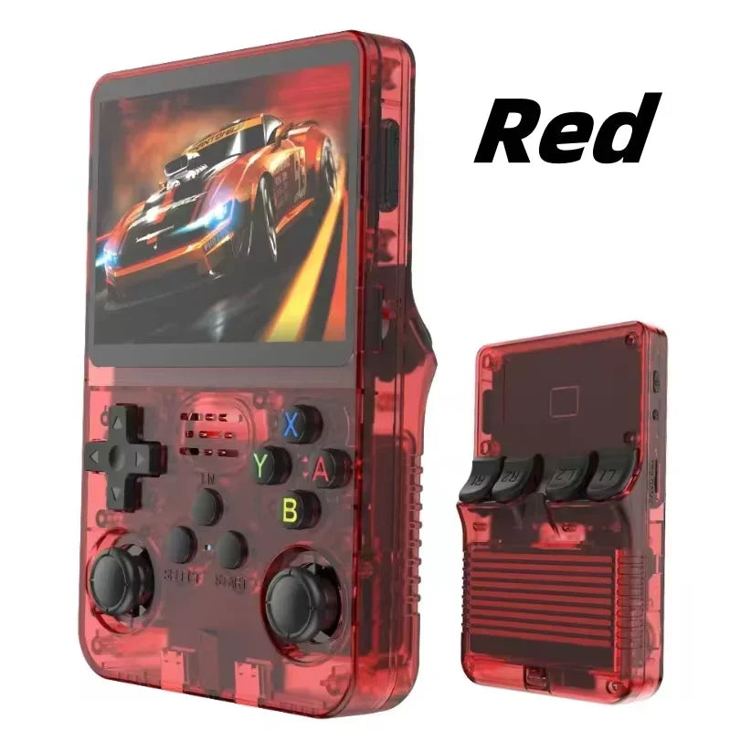 Consola de videojuegos portátil retro R36S de 128 GB con pantalla IPS de 3,5 pulgadas para niños, sistema Arkos
