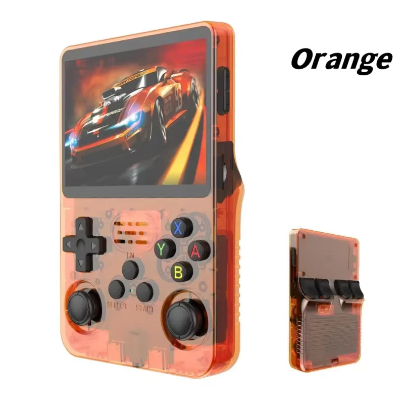Consola de videojuegos portátil retro R36S de 128 GB con pantalla IPS de 3,5 pulgadas para niños, sistema Arkos